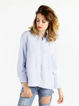 

Shirt with asymmetrical fancy rifled