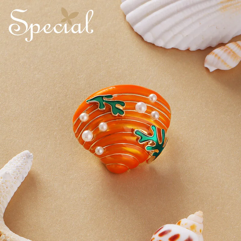 

Special Fashion Enamel Brooches Pin Lovely Sea Shell Brooch Bouquet Wedding Jewelry 2018 Gifts for Women S1728B