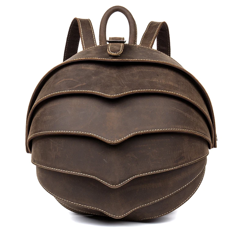

2019 Genuine Leather Backpacks Men School Bag Personality Vintage Handmade Daypacks Designer Backpacks Men High Quality