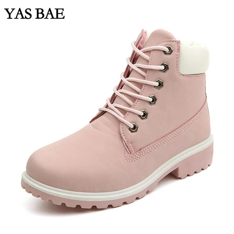 

Autumn Winter Dr Yellow Lace up With leather Big Size 11 12 46 Female Boots Safety Ankle Boots Flat martin Shoe for Timber Women