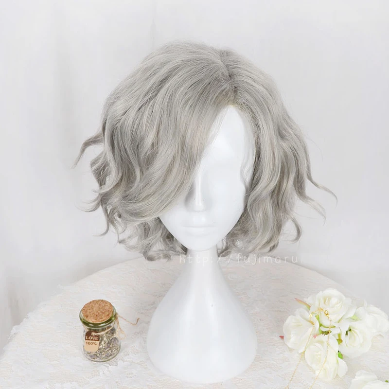 FGO Fate Grand Order косплей парик Монте-Кристо Эдмон Дантес короткие кудрявые Серые Серебряные синтетические волосы для взрослых