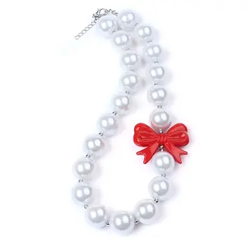 

2015 New Fashion Kids Choker Butterfly Necklace Baby Girls Toddler Fashion Jewelry Handmade Chunky Bubble Acrylic Pearl Necklace