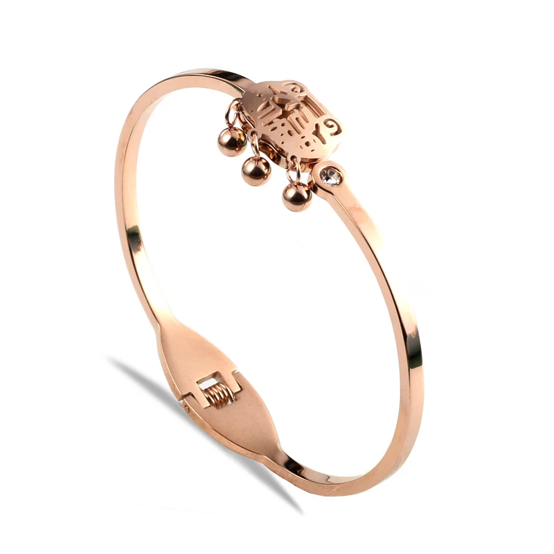 URSJEWELRY розовый золотой браслет на запястье браслеты для женщин сделаны из нержавеющей стали 316L гипоаллергенные римские ювелирные изделия с цифрами - Окраска металла: rose gold 62