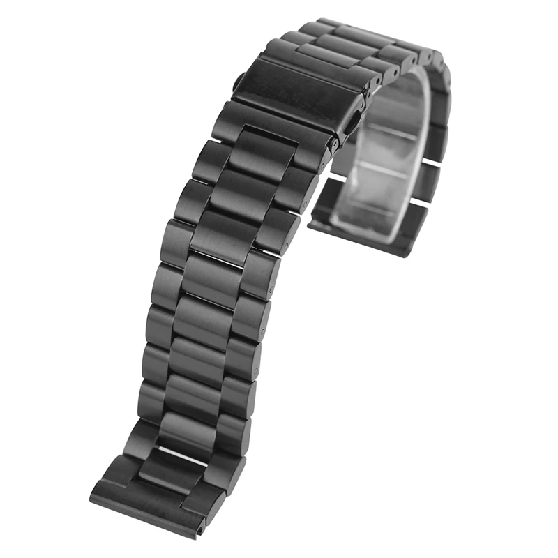 20mm 22mm Watch Band High Quality Solid Stainless Steel Straps Black