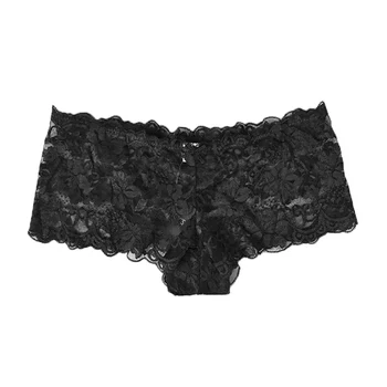 

Sexy lace through mesh low waist panties boxer women nylon seamless design
