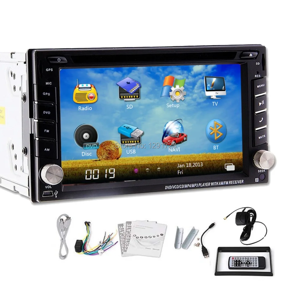 Excellent Double 2 Din 7 inch Head unit In Dash Car Stereo Video Player GPS Navigation with free GPS map+Analog TV+FM/AM Car Autoradio PC 1