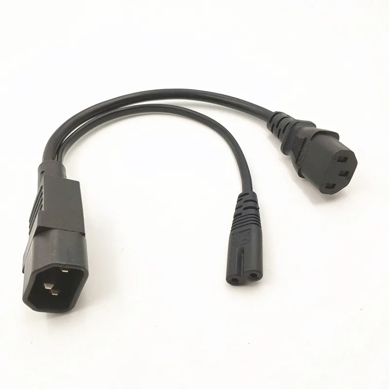 

Y Type Splitter Power Cord ,IEC320 C14 Plug 3-Prong Male Power Cable Cord AC Power Adapter to C7 +C13 Female