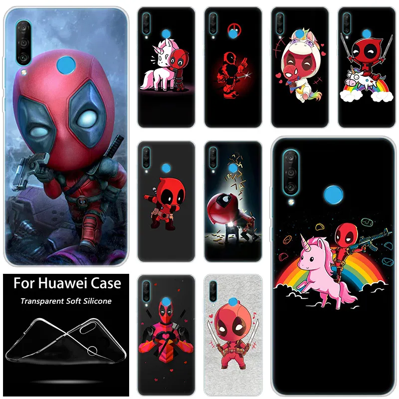 

Hot Marvel funny unicorn Deadpool Silicone Case for Huawei P30 20 Pro 10 P9 P8 Lite 2017 P Smart Z Plus 2019 NOVA 5i 5 Pro Cover