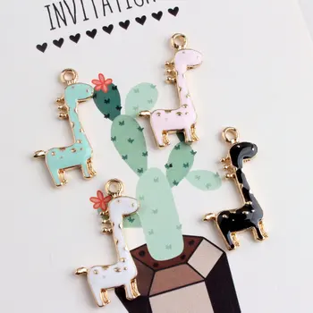

50pcs Enamel giraffe Charms Handmade personality earring bracelet necklace Jewelry Making DIY accessories Findings Components