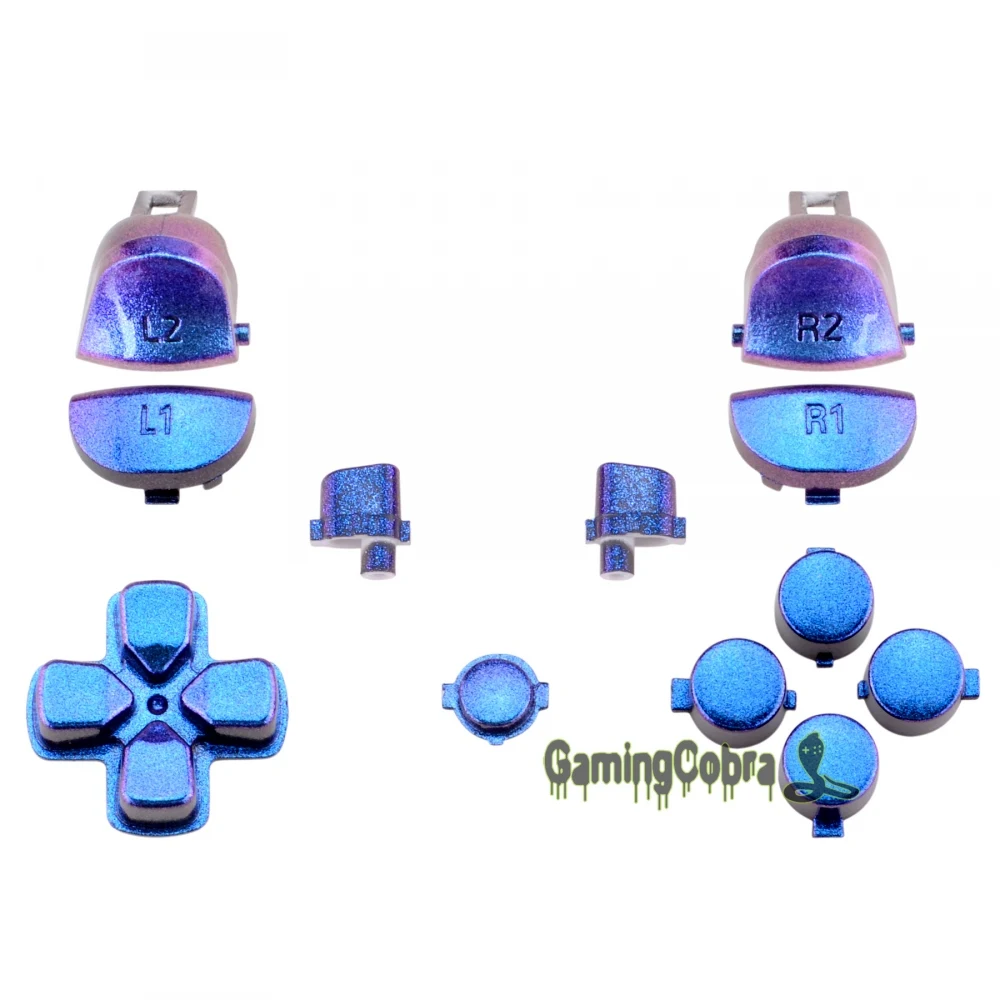 Фиолетовый Синий Хамелеон полный набор кнопок L1R1 L2R2 Dpad запасные части для PS4 Slim Pro игровой контроллер CUH-ZCT2-SP4J0122