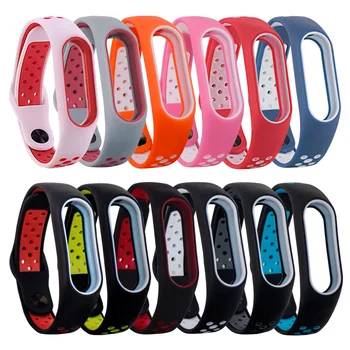 

New TPU Double Color Wrist Strap For Xiaomi Mi Band 2 Watch Replacement Silicone Breathable Strap For Millet 2 Smart Accessories
