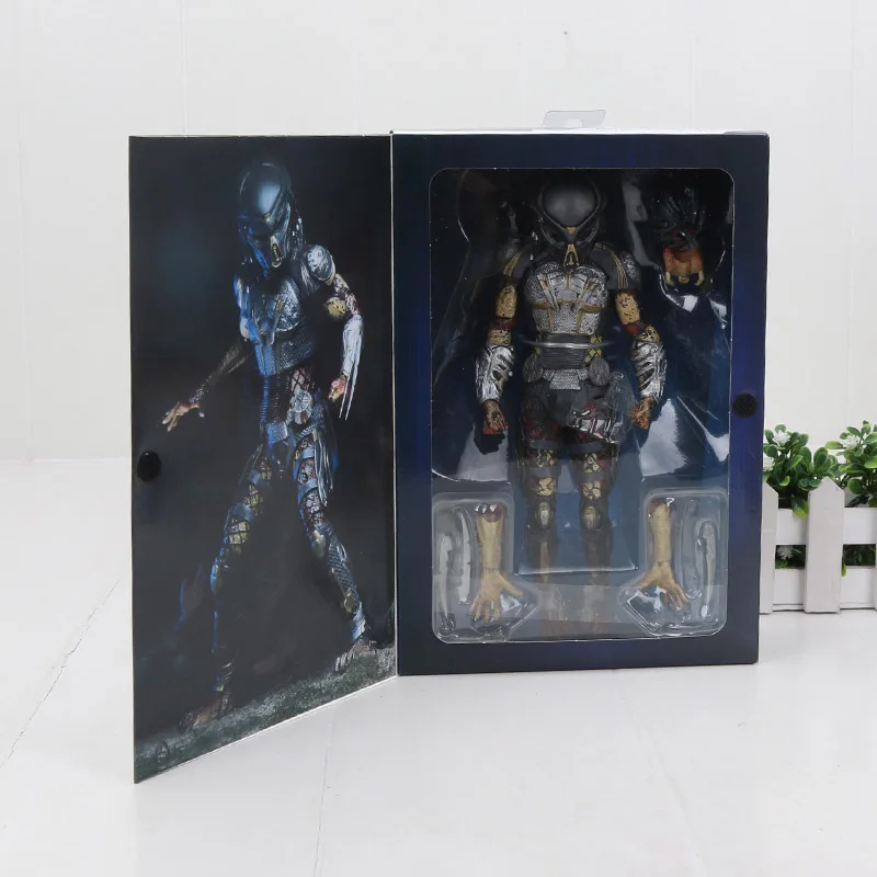 7," NECA Predator Ultimate 30th Anniversary Jungle Hunter ПВХ фигурка охотника за джунглями Unmasked Коллекционная модель игрушки куклы - Color: silver box