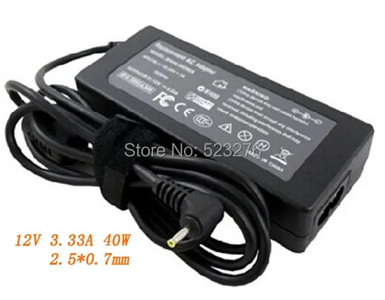 12V 3.33A 2.5*0.7mm Laptop Adapter For SAMSUNG Chromebook ATIV Smart PC XE500T1C  XE700T1C AC Adapter
