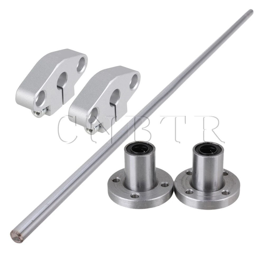 

5 PCS CNBTR Flange Linear Bearing Vertical Rail Support 400mm Optical Axis 8mm