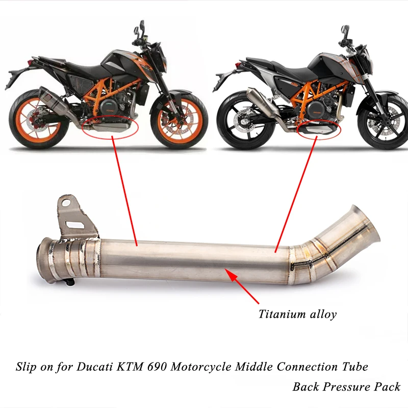 

Motorcycle Middle Connecting Pipe Replace of Catalyst Cat Silp on for KTM 690 Duke Titanium alloy Exhaust System