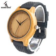 Bobo bird nouvelle mode bambou bois watchesoft bracelet en silicone japon mouvement 2035 Quartz Montre pour Femmes Hommes en Cadeau Boîtes B07 B08