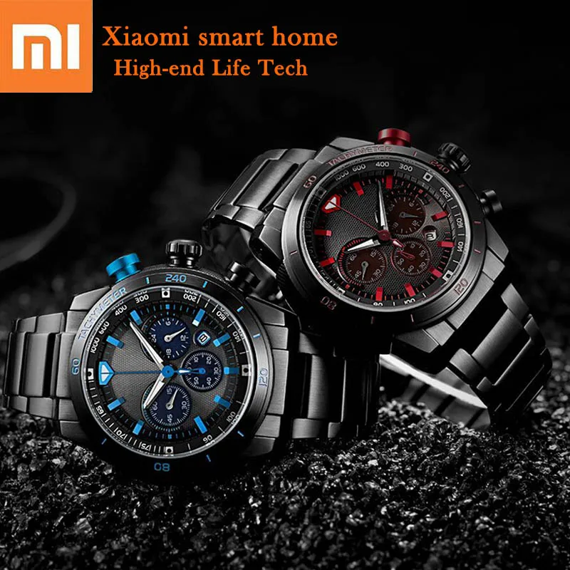 

Original Xiaomi Photodynamic Energy Watch Multi-function Dial Calendar 24 hour Display 60min Timing All Metal Wristband For Men