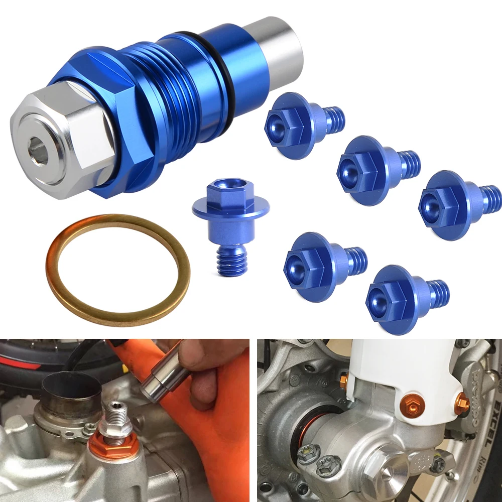 CNC Aluminum Fork Guard Bolts Blue For Husqvarna FC250-450 FX350/450 2014-2022