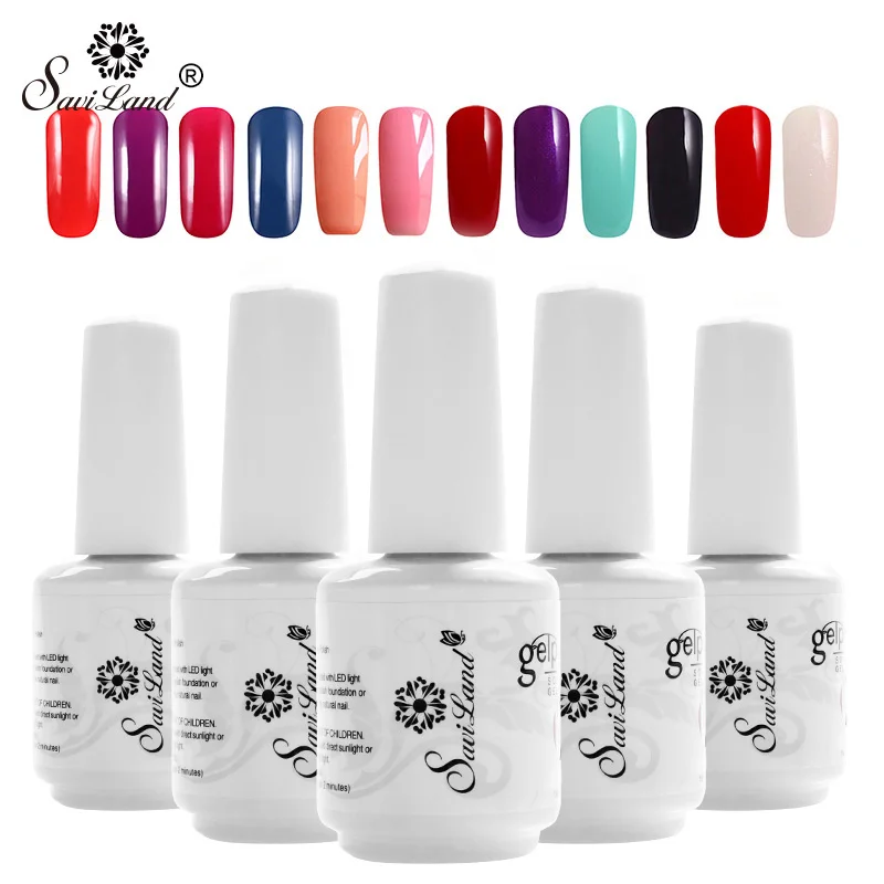 

Saviland 1pcs 15ml Gel polish Pure Colorful Long Lasting Esmalte UV LED Gel Nail Polish Base and Top Coat Gel Lacquer Set