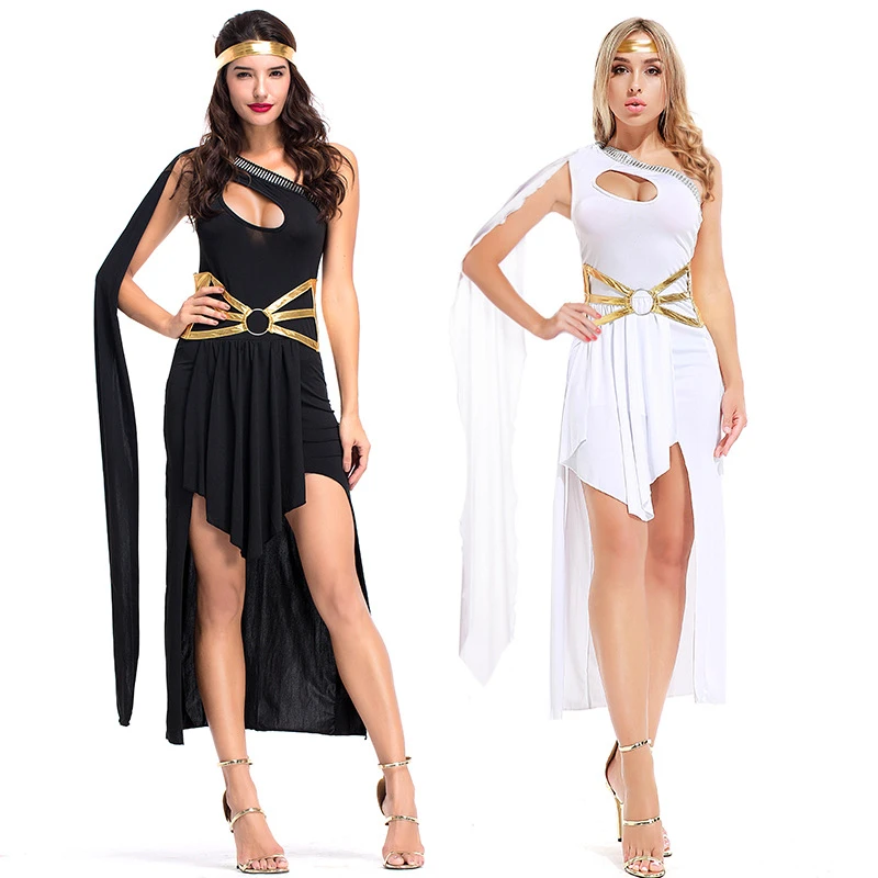 Rascacielos ayer fuente Disfraz de diosa griega europea para mujer, traje de princesa árabe para  fiesta de Halloween, vestido blanco y negro, novedad de 2022|Trajes de  festividades| - AliExpress