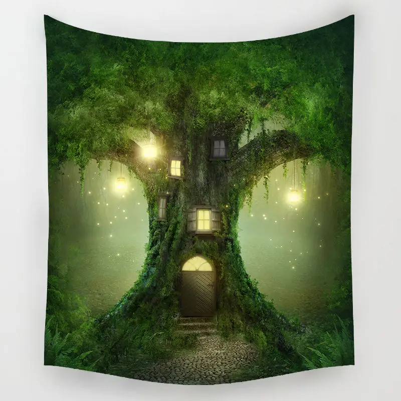 Fairy Forest Tapestry Bohemian Wall Hanging Tapestry Forest Starry Night Tapestry for Home Wall Decorations Tapestries