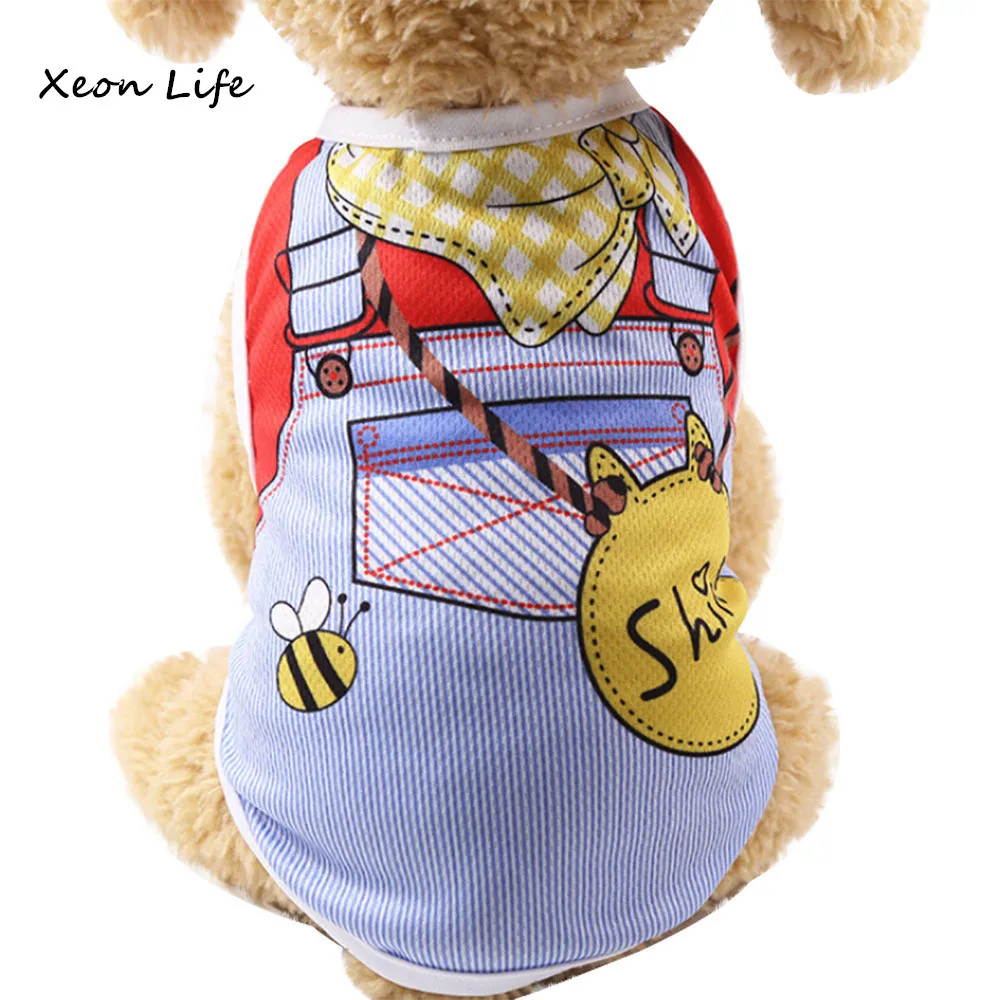 

Summer Pet Dog Clothes Puppy Dog Cat Vest Shirt Fake Strap Poleras Para Perros Dog Clothes Dog Summer Clothes
