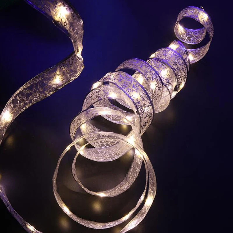 

4M 40leds LED copper wire string lamp Girls Room Home Decoration Lace Star Light Chains Battery Ribbon Wedding lights string