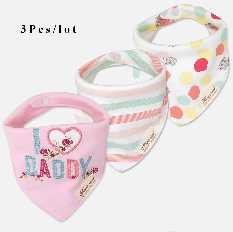 

Dropshiping 3pc/lot 100% cotton baby boys and girls bibs baby towel bandanas scarf children cravat infant towel