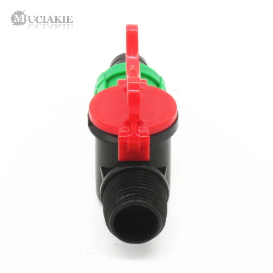 MUCIAKIE 1 шт. 5/8 ''Loc разъем для капельной ленты x 1/2'' папа с красной ручкой