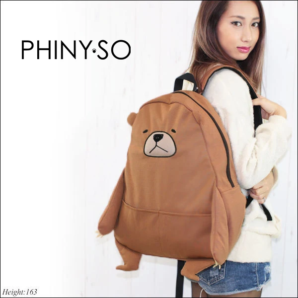 

2018 Newest Fashion Bear backpack For Teenagers Girls Unisex Cute Character backpacks Cartoon bag Cotton women bags Special