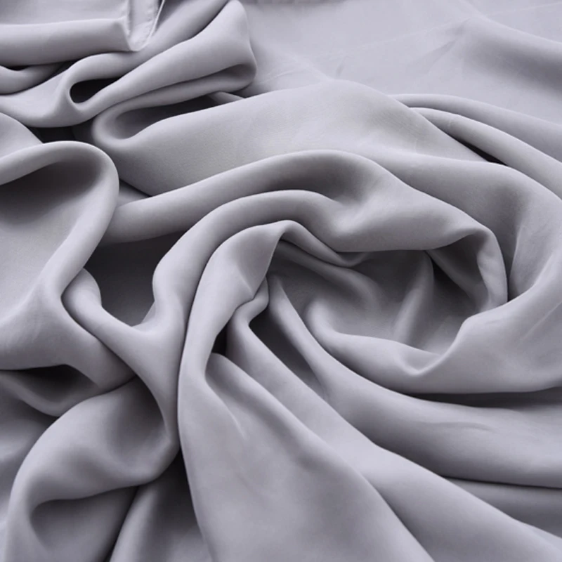 

140CM Wide Sand Wash Gray Cuprammonium Silk Fiber Fabric for Summer and Spring Dress Shirt Jacket H398