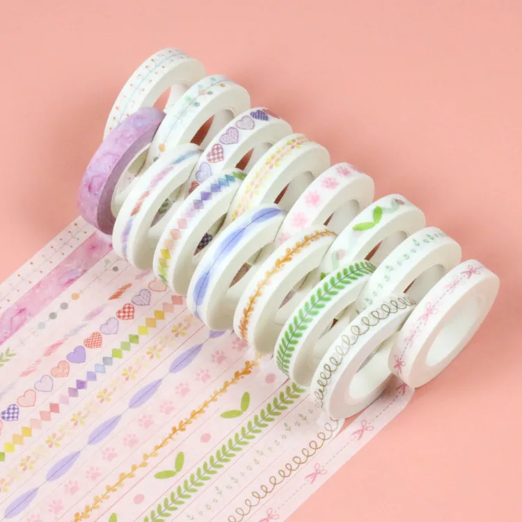 

20pcs/set Hand DIY Stationery Tape Wholesale Creative Split Line Stickers Handwritten Diary Decorative Washi Tape Stickers