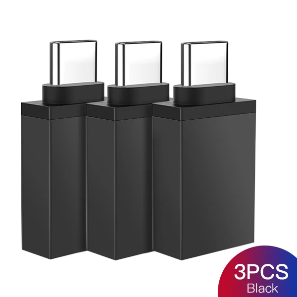 3PC Black Адаптер ACCEZZ OTG usb type-C для One Plus 5 для LG G5 G6 Xiaomi Mi 5 6 8 samsung Galaxy S8 S9, синхронизация данных для телефона - Цвет: 3PC Black