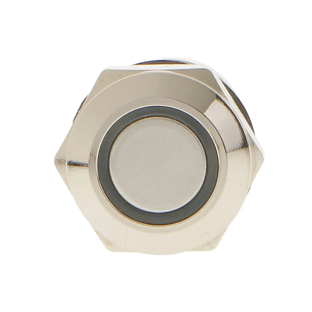 2x Blue LED Metal 12mm Off(On) Push Button Waterproof Momentary Switch SPST