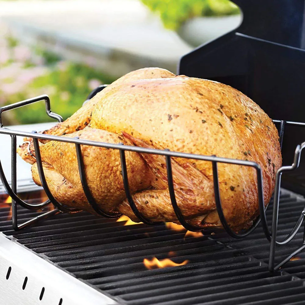 

Branding Iron High Quality Non-Stick Stainless Steel BBQ Tools Stake Holders Rack Grill Stand Roasting Rib Rack Drop Shipping