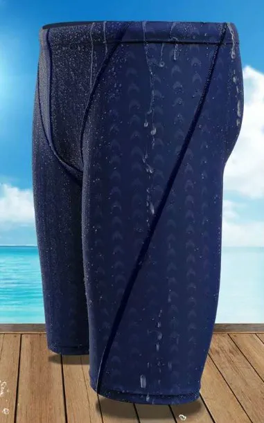 Плавки плюс размер Акула кожа твердые мужские водонепроницаемые брюки мужские тонкие летние пляжные купальники большой размер Мужское нижнее белье - Цвет: Синий