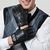 Gours Winter Genuine Leather Gloves Men New Brand Goatskin Black Fashion Driving Touch Screen Gloves Goatskin Mittens GSM036 ► Photo 2/6