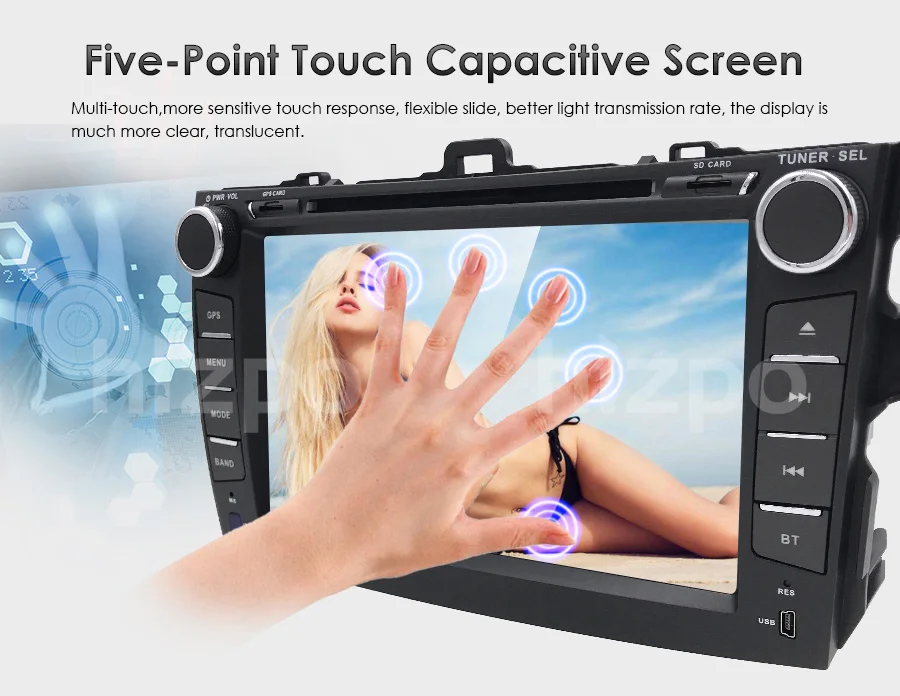 Top Hizpo 8 inch Car Stereo GPS For Toyota corolla 2008 2007 2009 2010 2011 Multimedia head unit navi Wifi Steering wheel control 4g 11