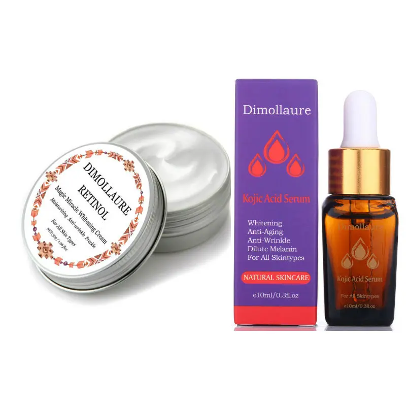 Dimollaure Retinol Cream Whitening Moisturizing Kojic Acid Serum Remove Freckle Melasma Melanin