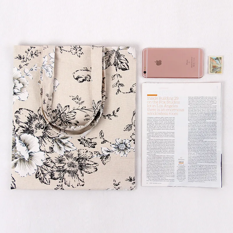 YILE Handmade Floral Big Flower Cotton Linen Eco Reusable Shopping Shoulder Bag Tote L262 YILE Handmade Floral Big Flower Cotton Linen Eco Reusable Shopping Shoulder Bag Tote L262