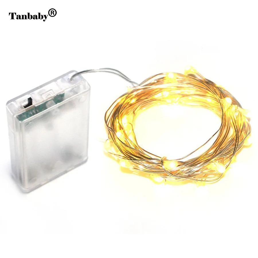Tanbaby 2M 20 LED Copper Wire Holiday String Lights AA Battery Operated