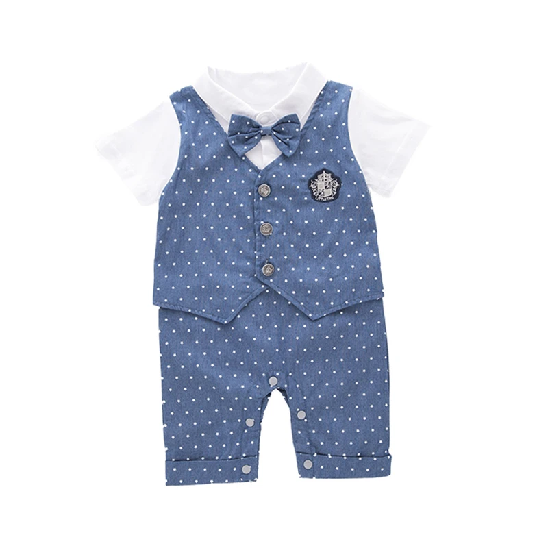 

Newborn Fashion baby rompers boys clothes cotton tie suits tails wedding suit gentleman infant jumpsuit