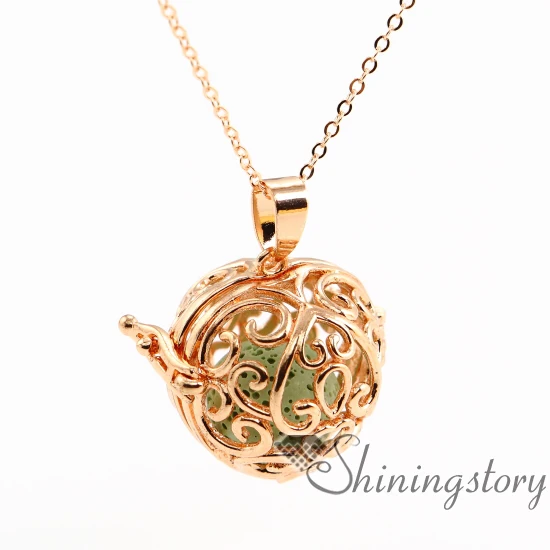 heart openwork aromatherapy necklace wholesale diffuser necklace