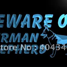 LB838-Остерегайтесь немецкой овчарки светодиодный неоновый знак