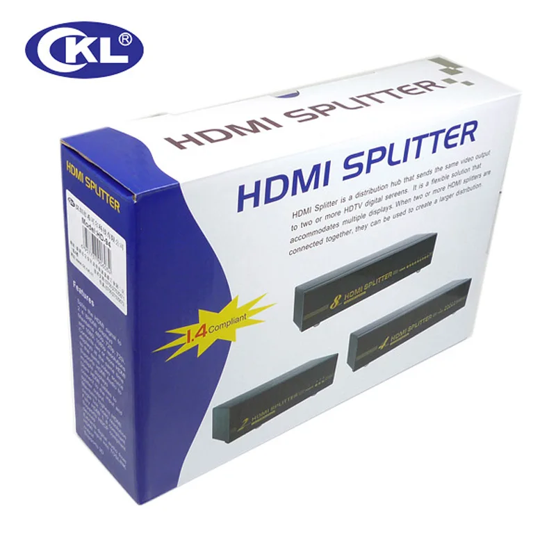 Ckl 4 Порты и разъёмы HDMI Splitter 1x4 cascadale HDMI Дубликатор Поддержка Кабель HDMI 1.4 В 3D для XBOX ПК мониторы проектор HDTV металлический hd-94