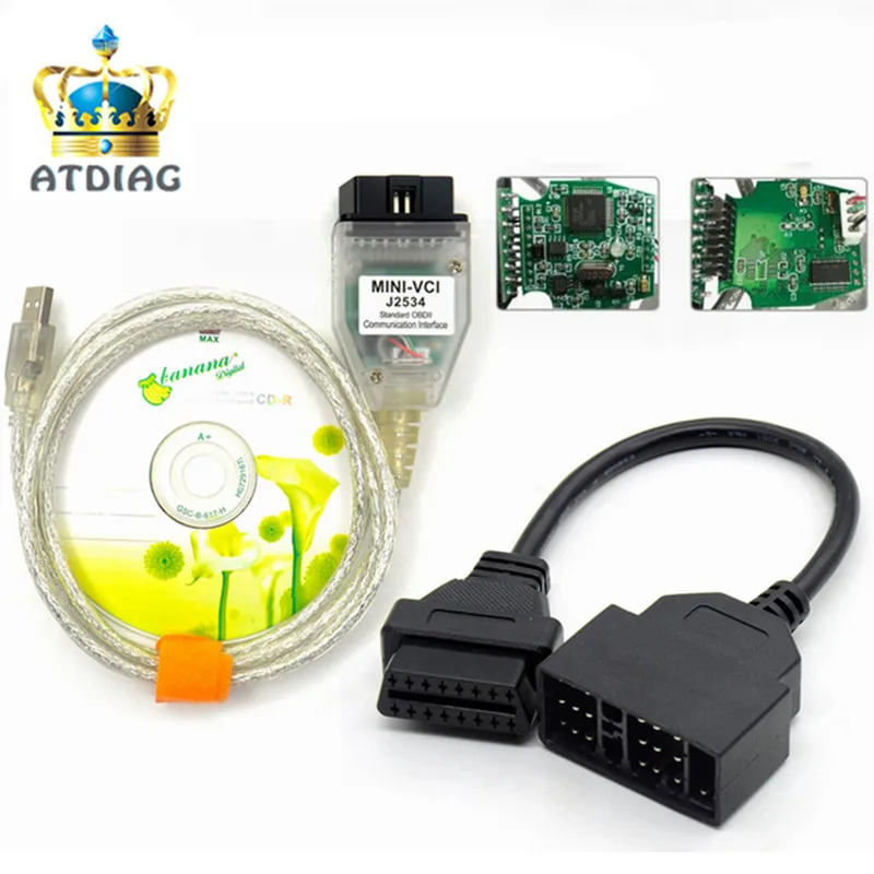 Мини VCI V12.00.127 ТИС Techstream OBD2 USB кабель с OBD 22PIN до 16PIn