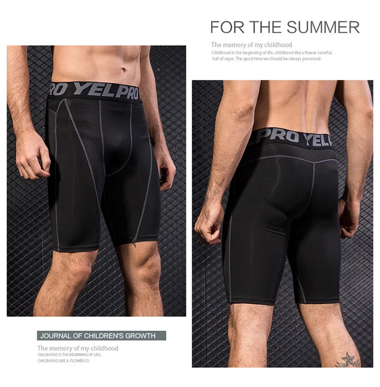 1054 Men Boys High Elasticity Yoga Athletic Running Sports Gym Compression Tights Sweat Wicking Quick Dry Shorts EU XS~XXL -