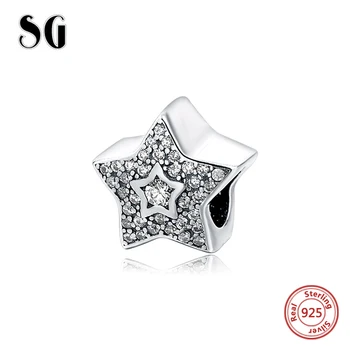 

SG Star Charms Silver 925 Original pandora Sterling Silver Pendant Beads Fit pandora Bracelet Crystal For Jewelry Making Beads