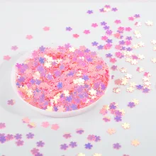 10g розовый Сакура Блеск Конфетти из блесток DIY Craft вещи 5 мм голубые Cherry Blossom УФ-украшение из эпоксидной смолы Jewelry заполнения пайетками