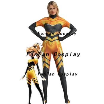 

Yellow Woman Cosplay Costume 3D Print Spandex Superhero Halloween Costume Party Zentai Suit Lycra Spandex Bodysuit Hot Sale